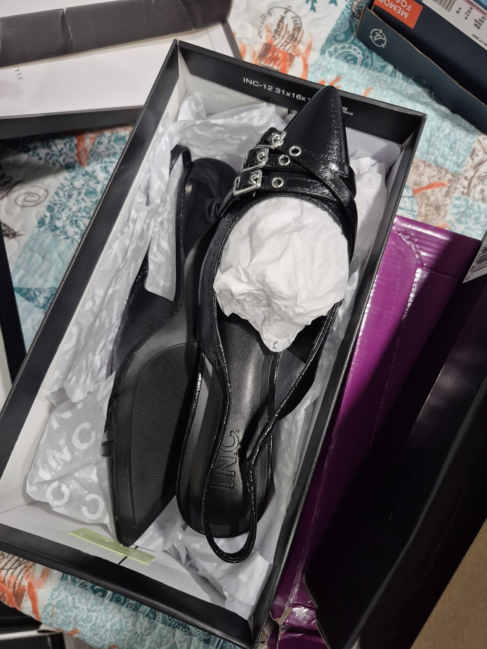 NWB INC International Concepts CAPEKAP Black Croc Heels